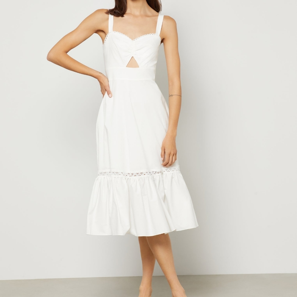 White, Size 8, BCBG Petra Day Dress